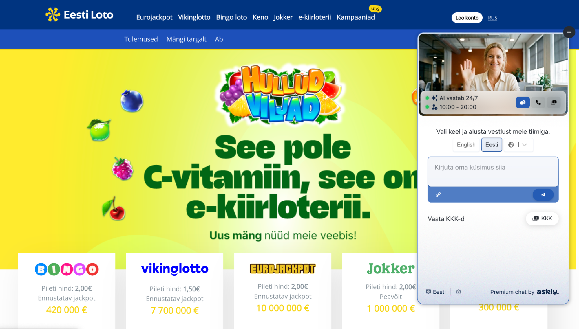 Eesti Loto vastab klientidele 42 korda kiiremini Askly AI-ga
