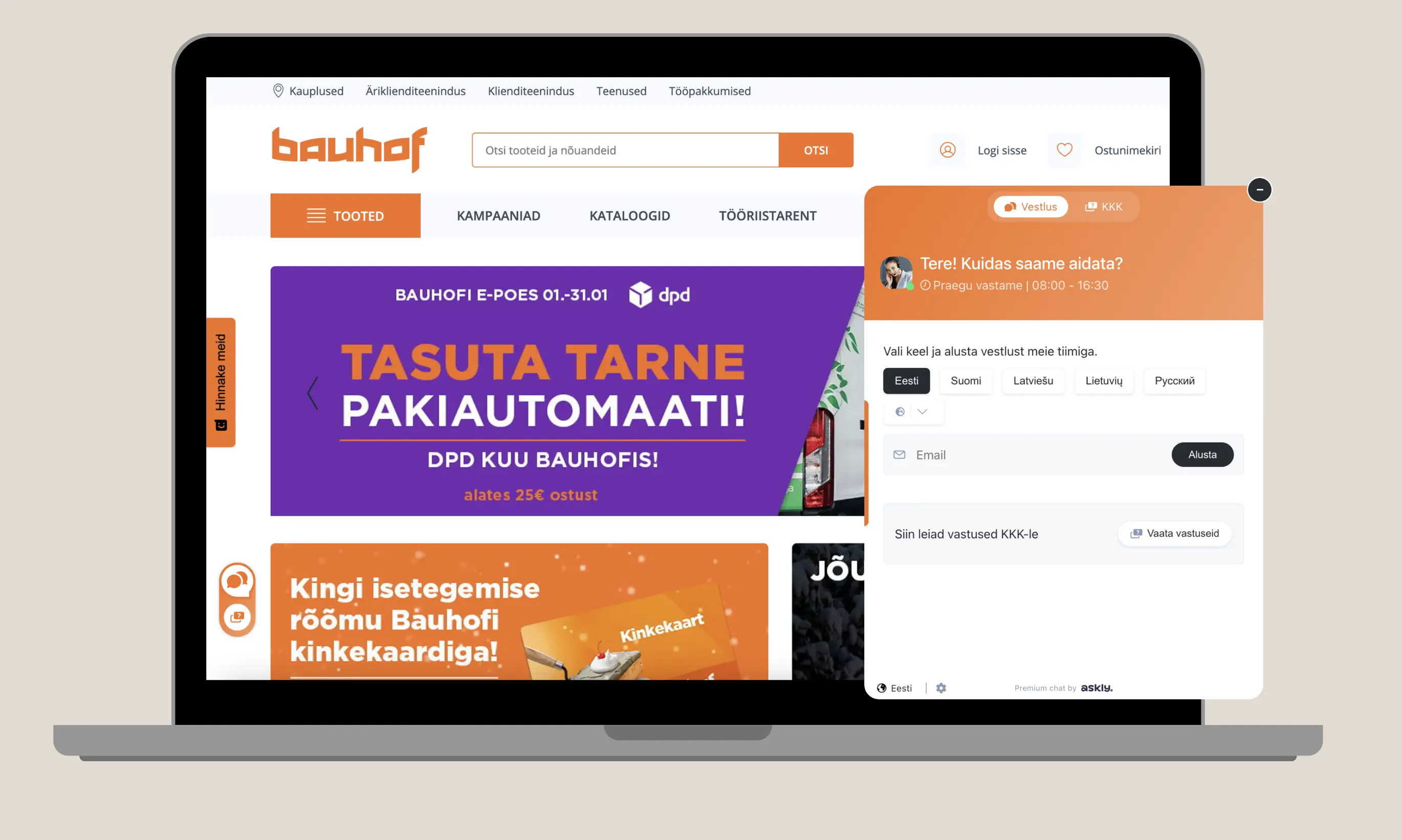 AI-toega chat-aken vähendas Bauhofil klienditoe kõnede ja kirjade arvu 50%